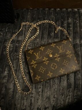 Louis Vuitton Monogram Canvas Crossbody with Gold Chain